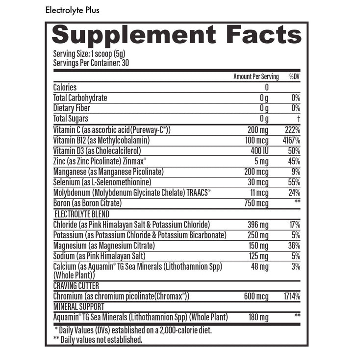 Electrolyte Plus Supplement Facts